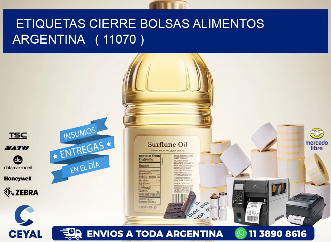 ETIQUETAS CIERRE BOLSAS ALIMENTOS ARGENTINA   ( 11070 )