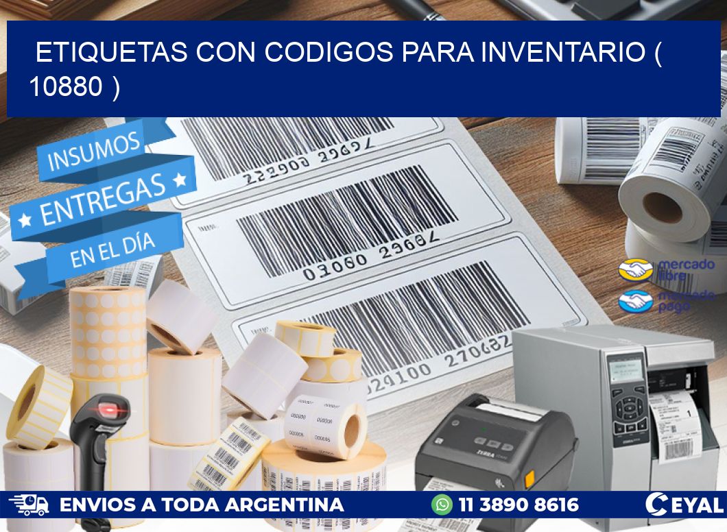 ETIQUETAS CON CODIGOS PARA INVENTARIO ( 10880 )