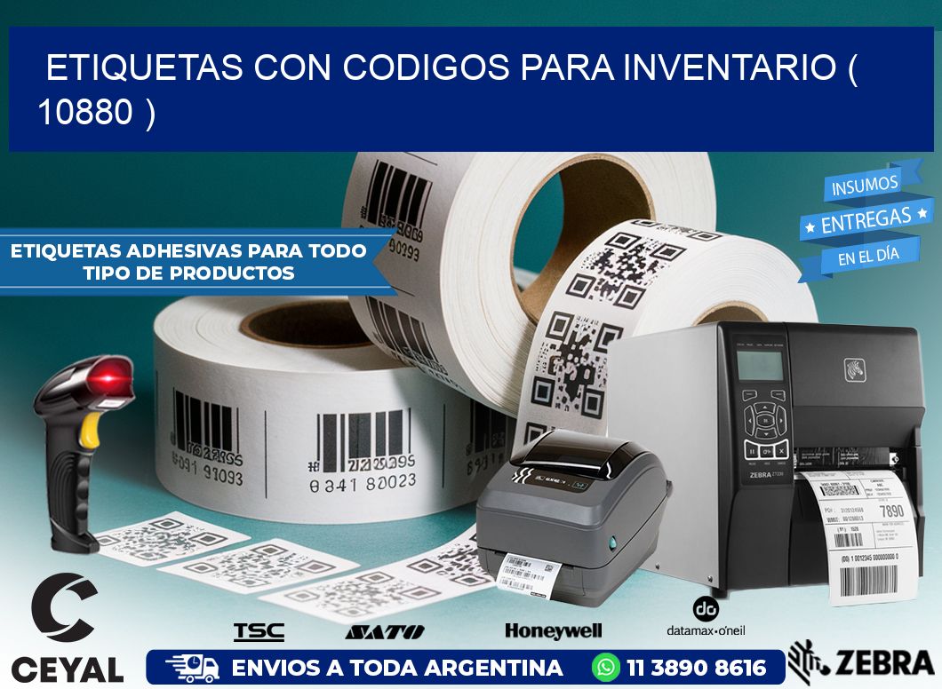 ETIQUETAS CON CODIGOS PARA INVENTARIO ( 10880 )