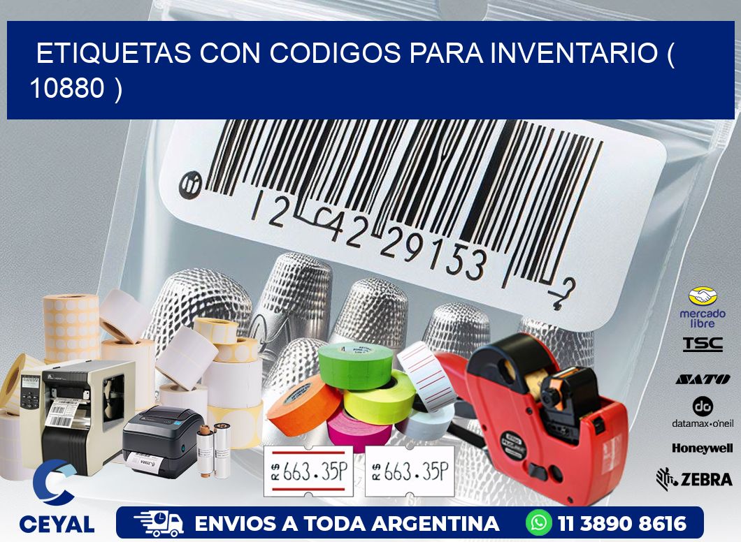 ETIQUETAS CON CODIGOS PARA INVENTARIO ( 10880 )