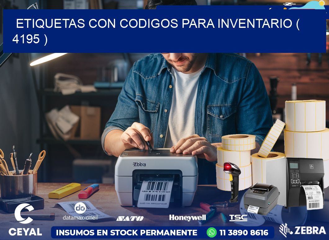 ETIQUETAS CON CODIGOS PARA INVENTARIO ( 4195 )