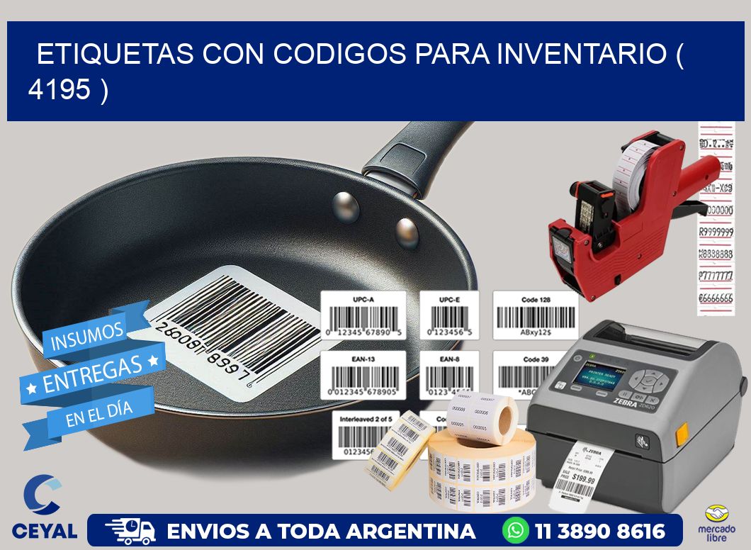 ETIQUETAS CON CODIGOS PARA INVENTARIO ( 4195 )