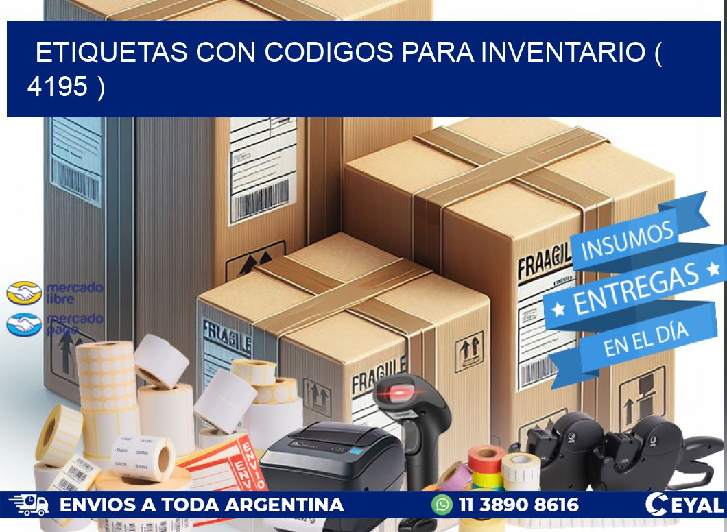 ETIQUETAS CON CODIGOS PARA INVENTARIO ( 4195 )