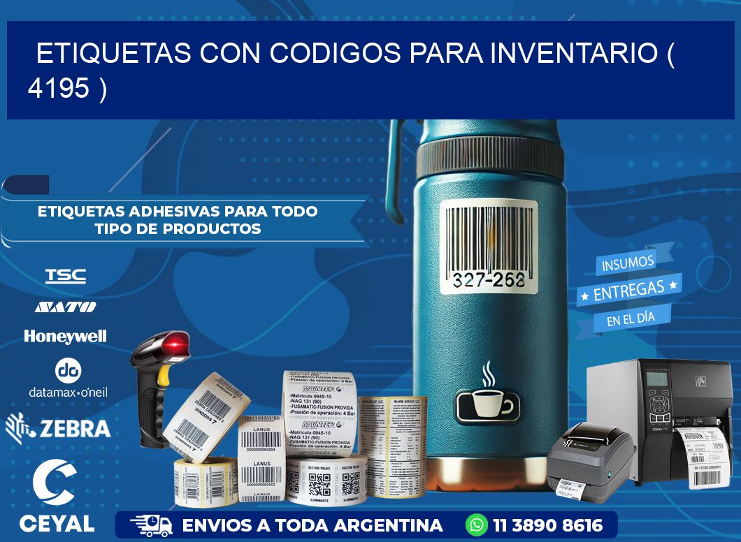 ETIQUETAS CON CODIGOS PARA INVENTARIO ( 4195 )