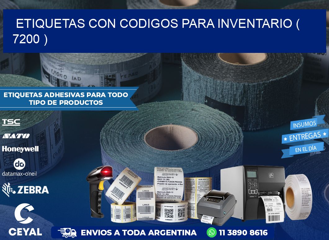 ETIQUETAS CON CODIGOS PARA INVENTARIO ( 7200 )