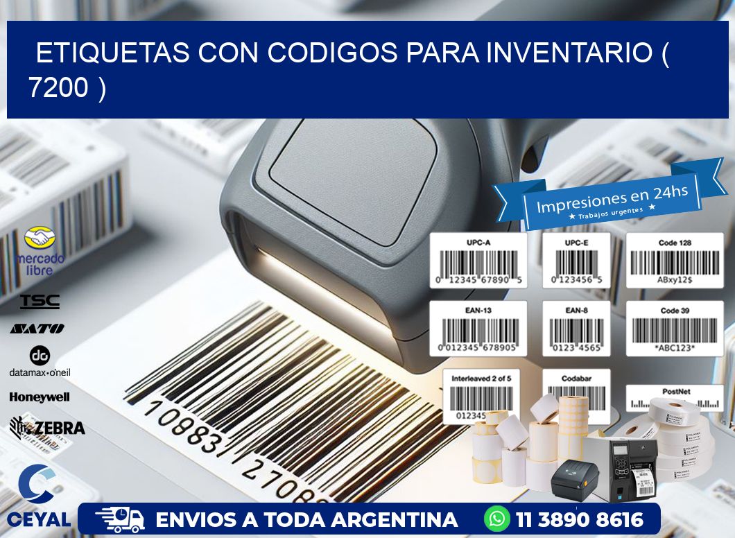 ETIQUETAS CON CODIGOS PARA INVENTARIO ( 7200 )