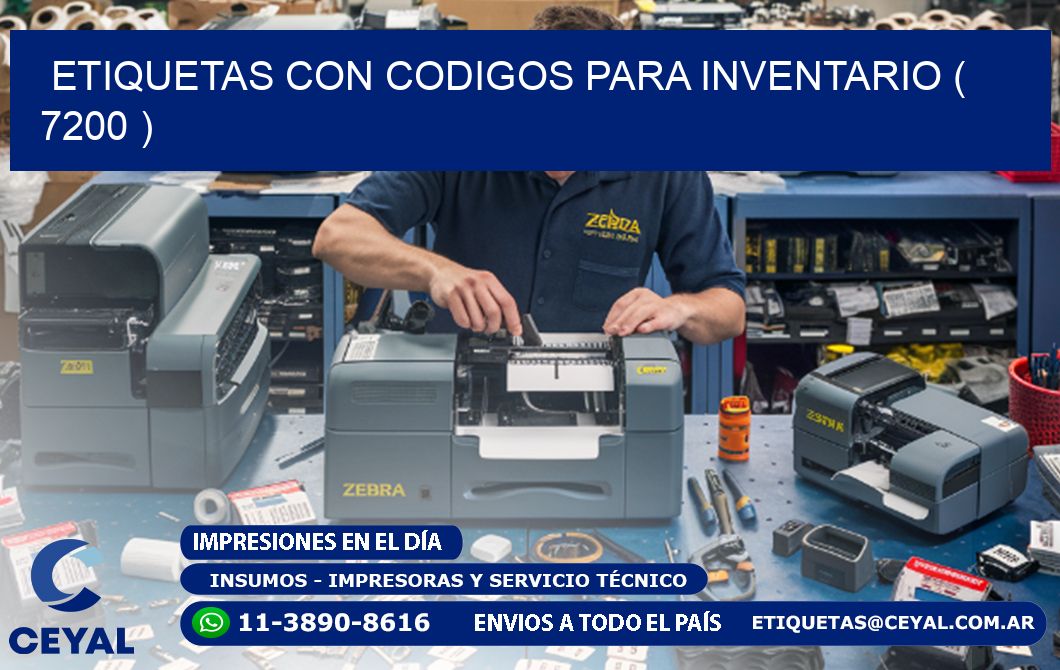 ETIQUETAS CON CODIGOS PARA INVENTARIO ( 7200 )