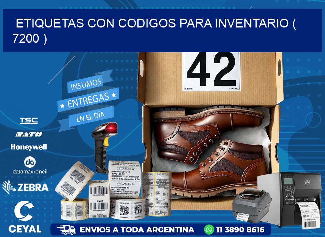 ETIQUETAS CON CODIGOS PARA INVENTARIO ( 7200 )