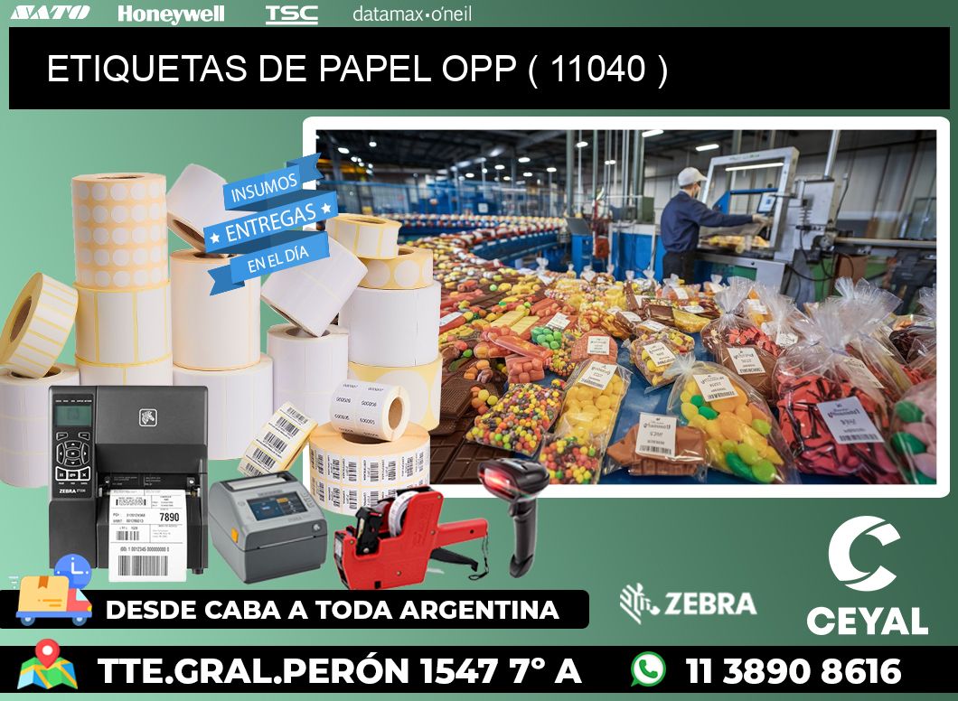 ETIQUETAS DE PAPEL OPP ( 11040 )