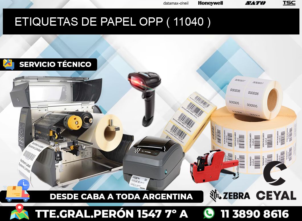 ETIQUETAS DE PAPEL OPP ( 11040 )