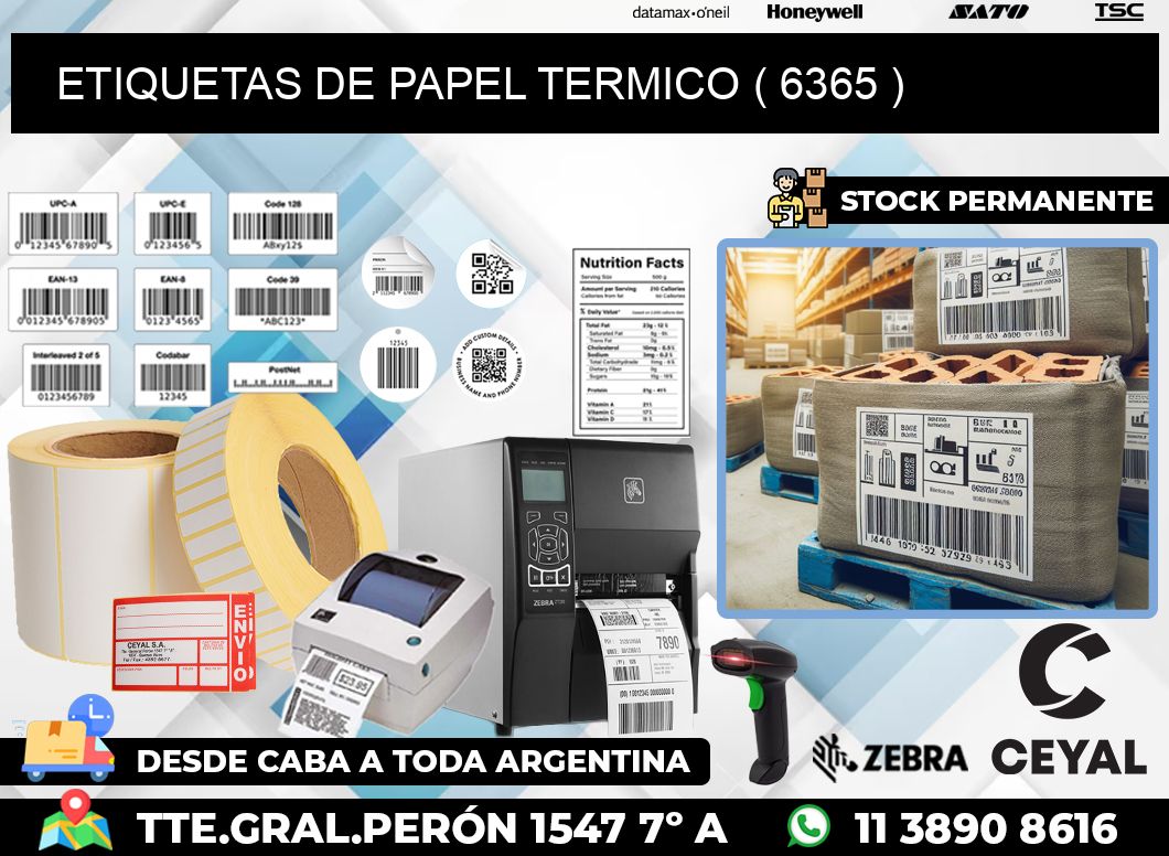 ETIQUETAS DE PAPEL TERMICO ( 6365 )