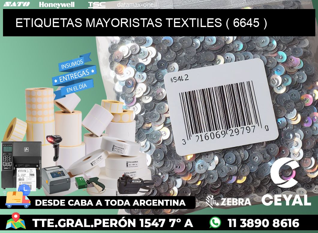 ETIQUETAS MAYORISTAS TEXTILES ( 6645 )
