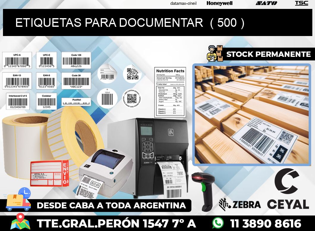 ETIQUETAS PARA DOCUMENTAR  ( 500 )