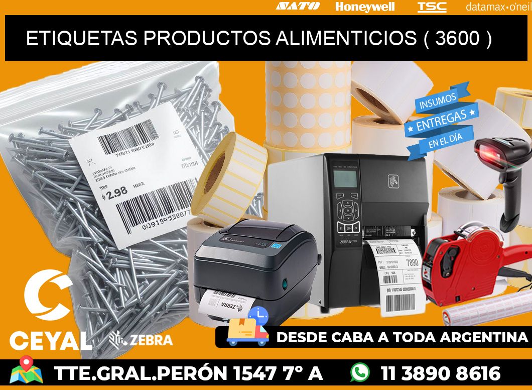 ETIQUETAS PRODUCTOS ALIMENTICIOS ( 3600 )
