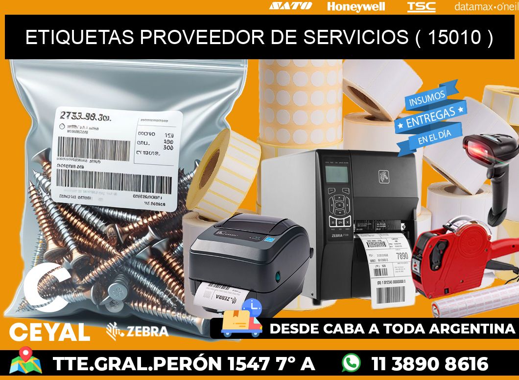 ETIQUETAS PROVEEDOR DE SERVICIOS ( 15010 )