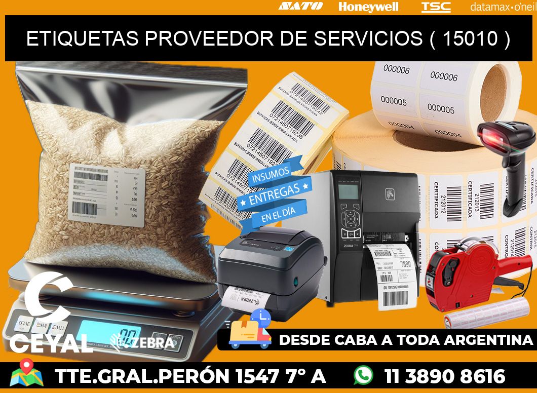 ETIQUETAS PROVEEDOR DE SERVICIOS ( 15010 )