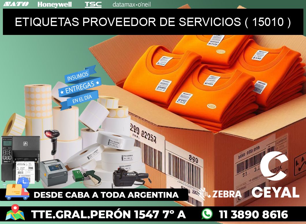 ETIQUETAS PROVEEDOR DE SERVICIOS ( 15010 )