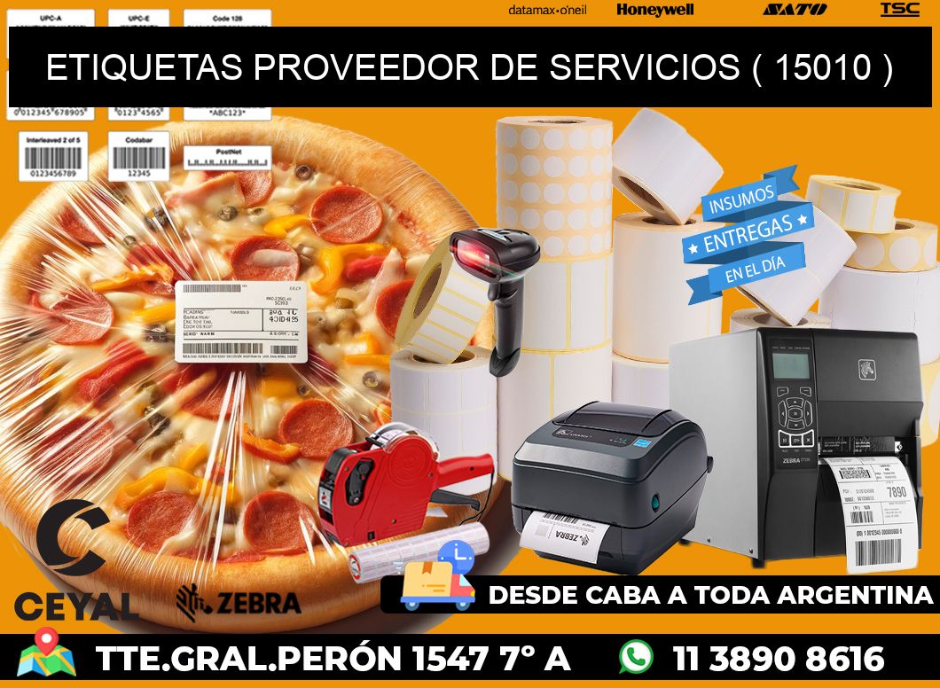 ETIQUETAS PROVEEDOR DE SERVICIOS ( 15010 )