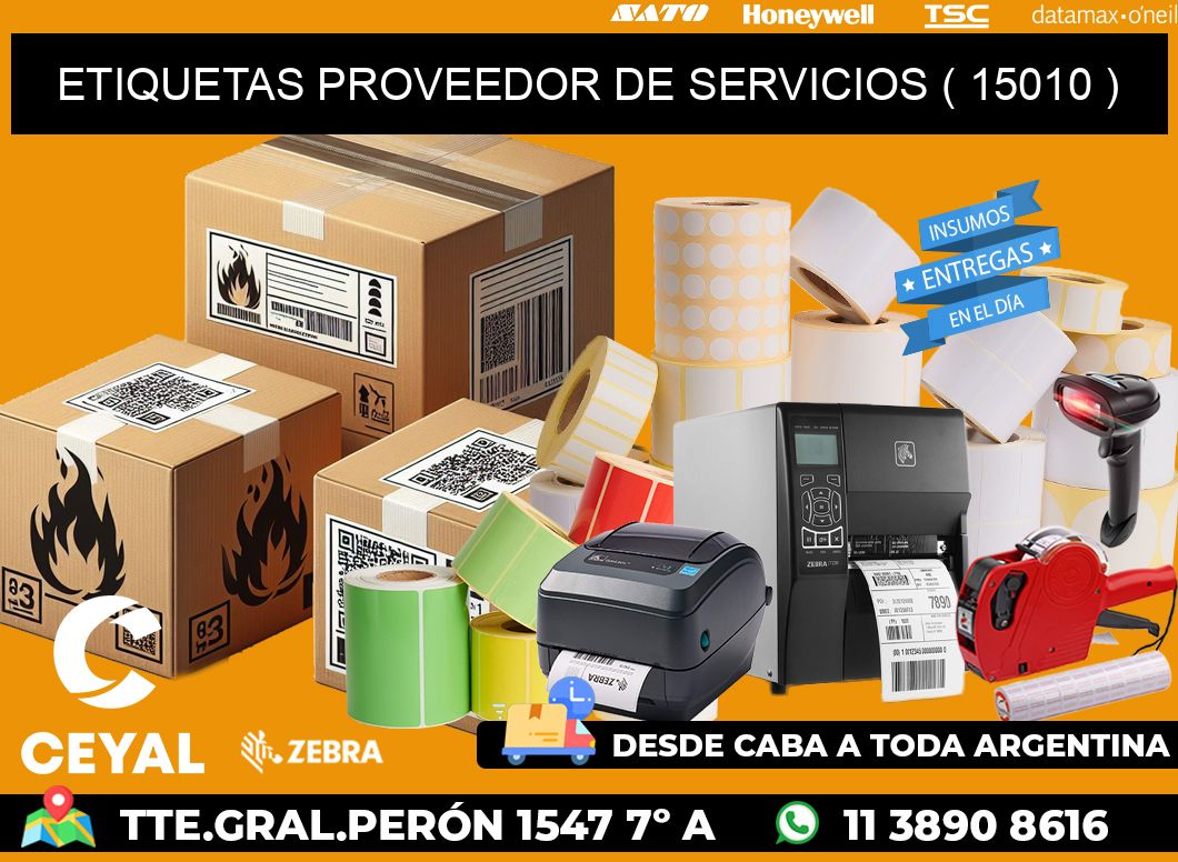 ETIQUETAS PROVEEDOR DE SERVICIOS ( 15010 )