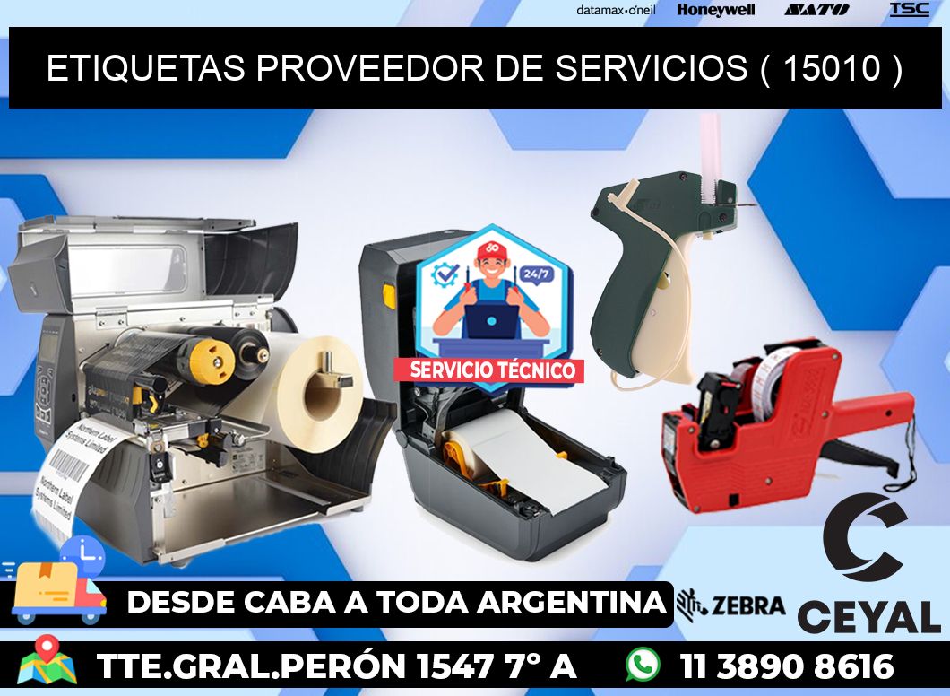 ETIQUETAS PROVEEDOR DE SERVICIOS ( 15010 )