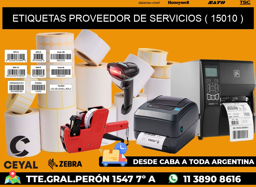 ETIQUETAS PROVEEDOR DE SERVICIOS ( 15010 )