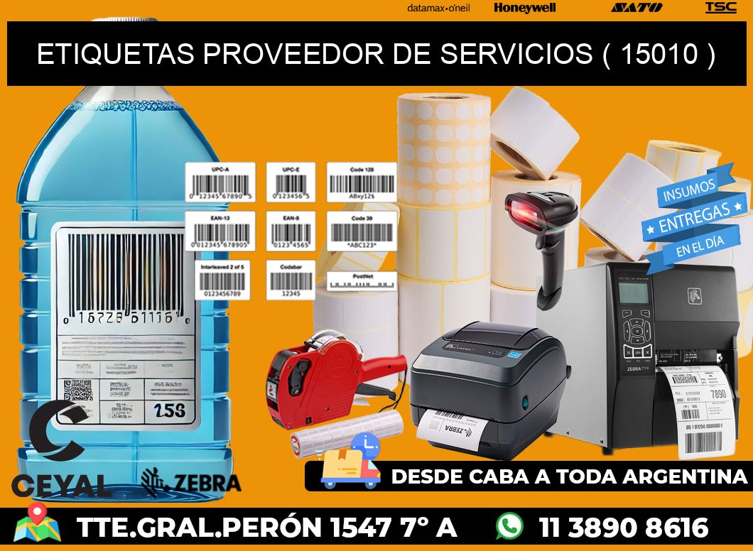 ETIQUETAS PROVEEDOR DE SERVICIOS ( 15010 )