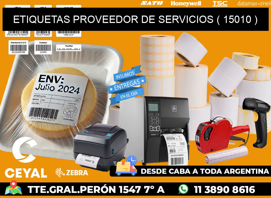 ETIQUETAS PROVEEDOR DE SERVICIOS ( 15010 )