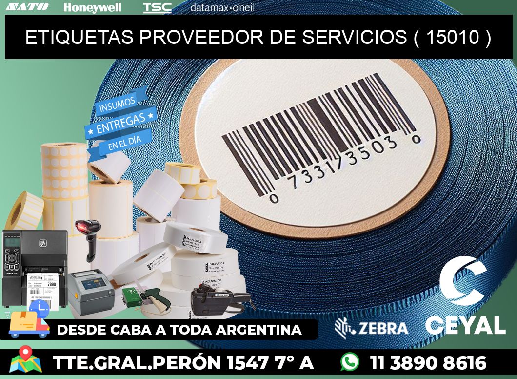 ETIQUETAS PROVEEDOR DE SERVICIOS ( 15010 )