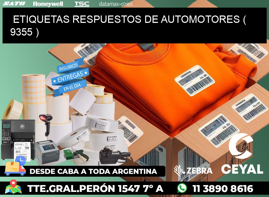 ETIQUETAS RESPUESTOS DE AUTOMOTORES ( 9355 )