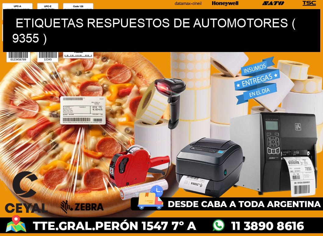 ETIQUETAS RESPUESTOS DE AUTOMOTORES ( 9355 )