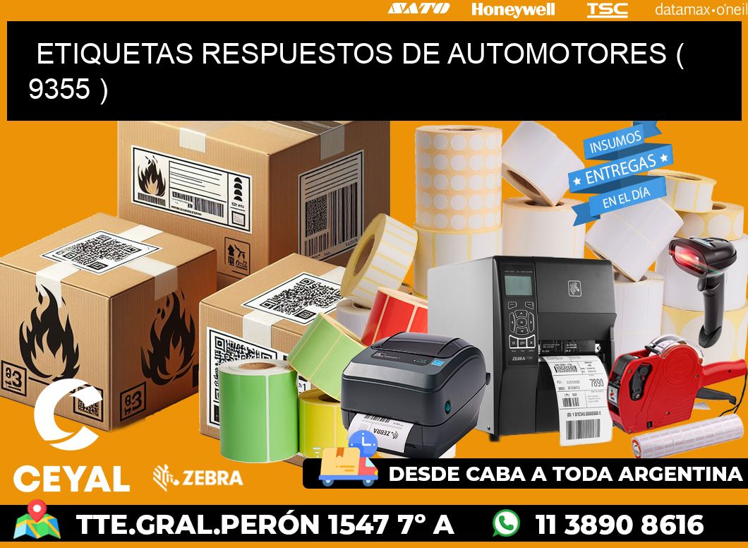 ETIQUETAS RESPUESTOS DE AUTOMOTORES ( 9355 )