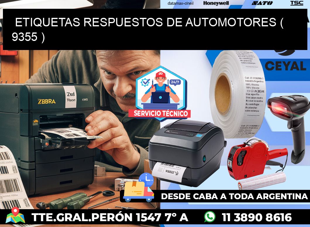 ETIQUETAS RESPUESTOS DE AUTOMOTORES ( 9355 )