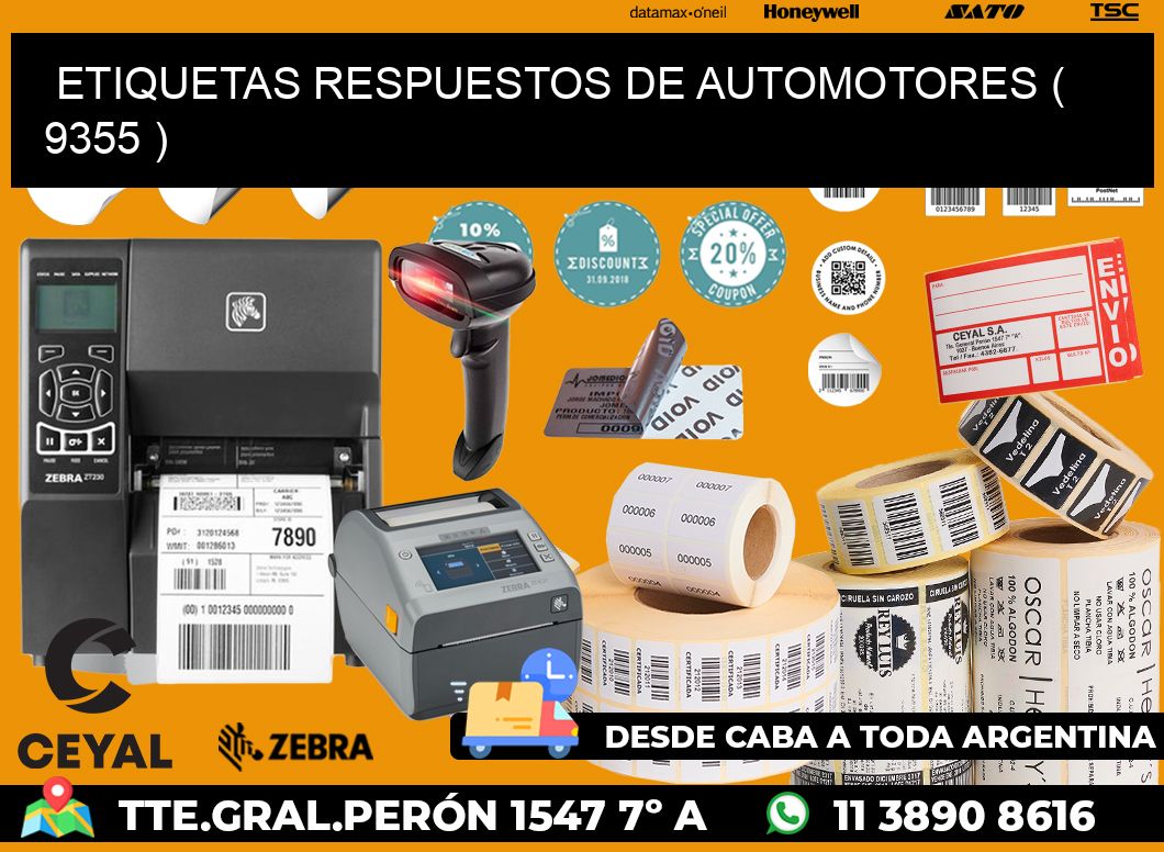ETIQUETAS RESPUESTOS DE AUTOMOTORES ( 9355 )