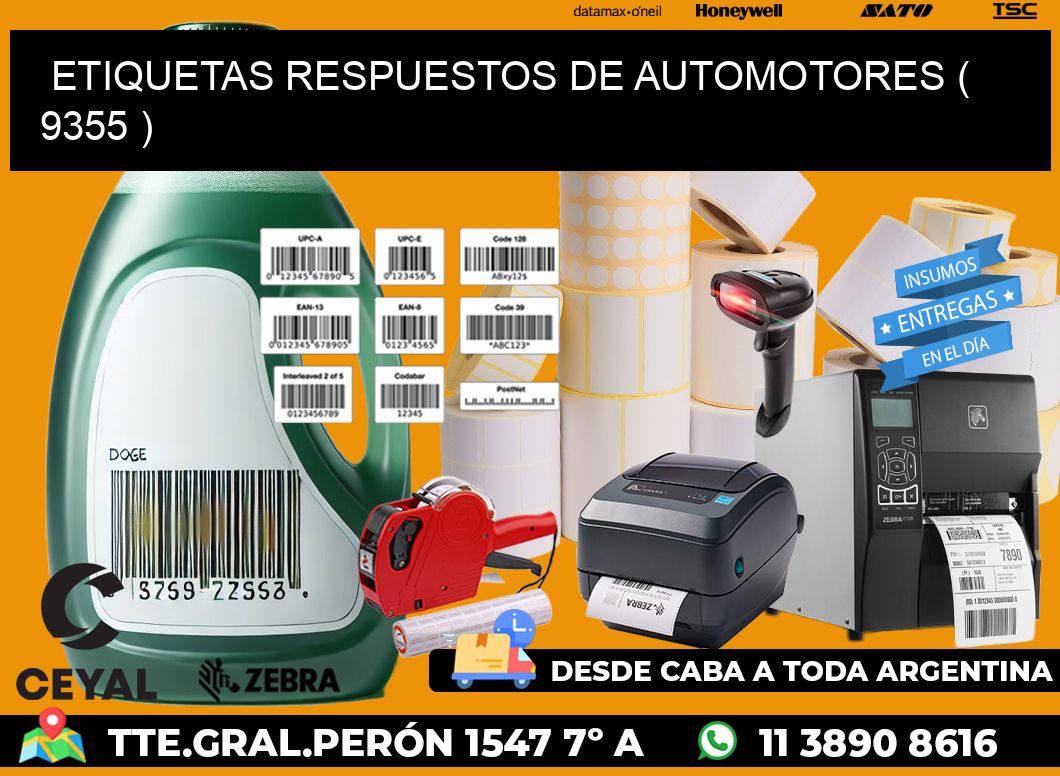 ETIQUETAS RESPUESTOS DE AUTOMOTORES ( 9355 )
