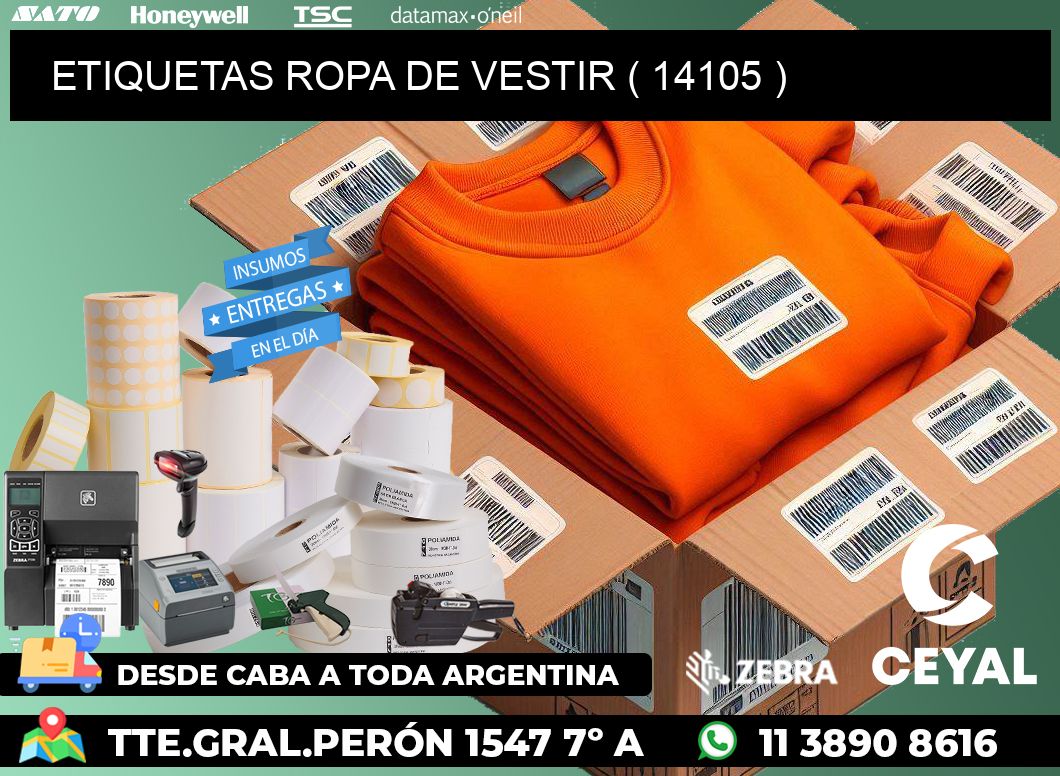 ETIQUETAS ROPA DE VESTIR ( 14105 )