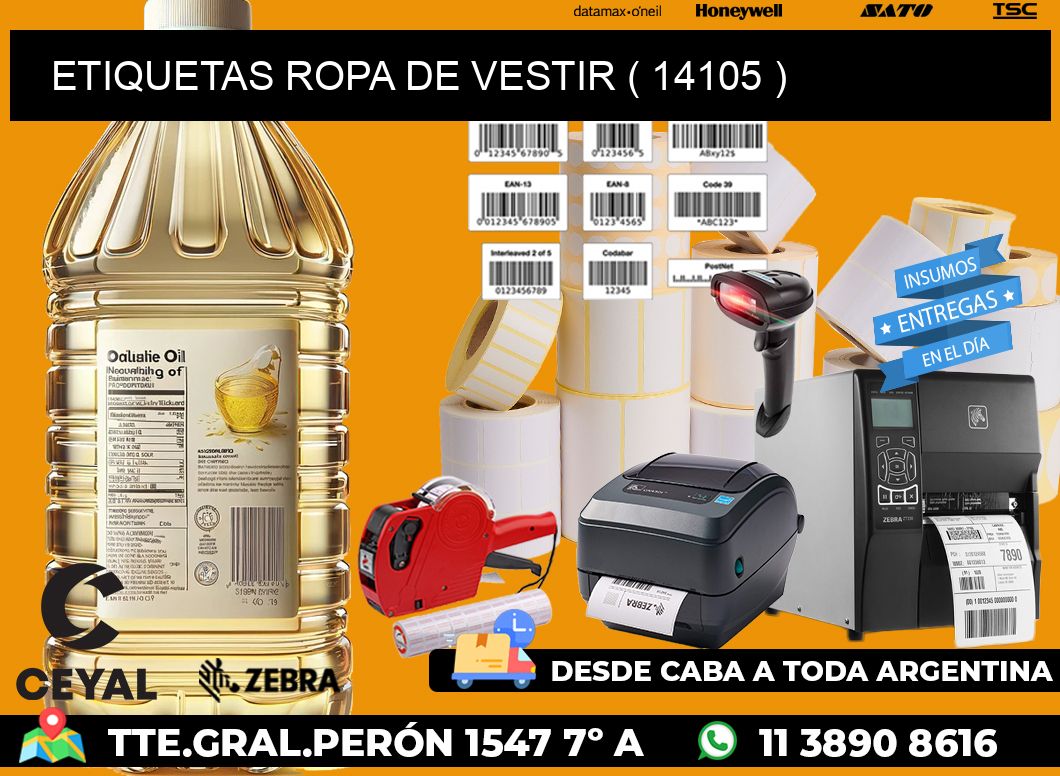 ETIQUETAS ROPA DE VESTIR ( 14105 )