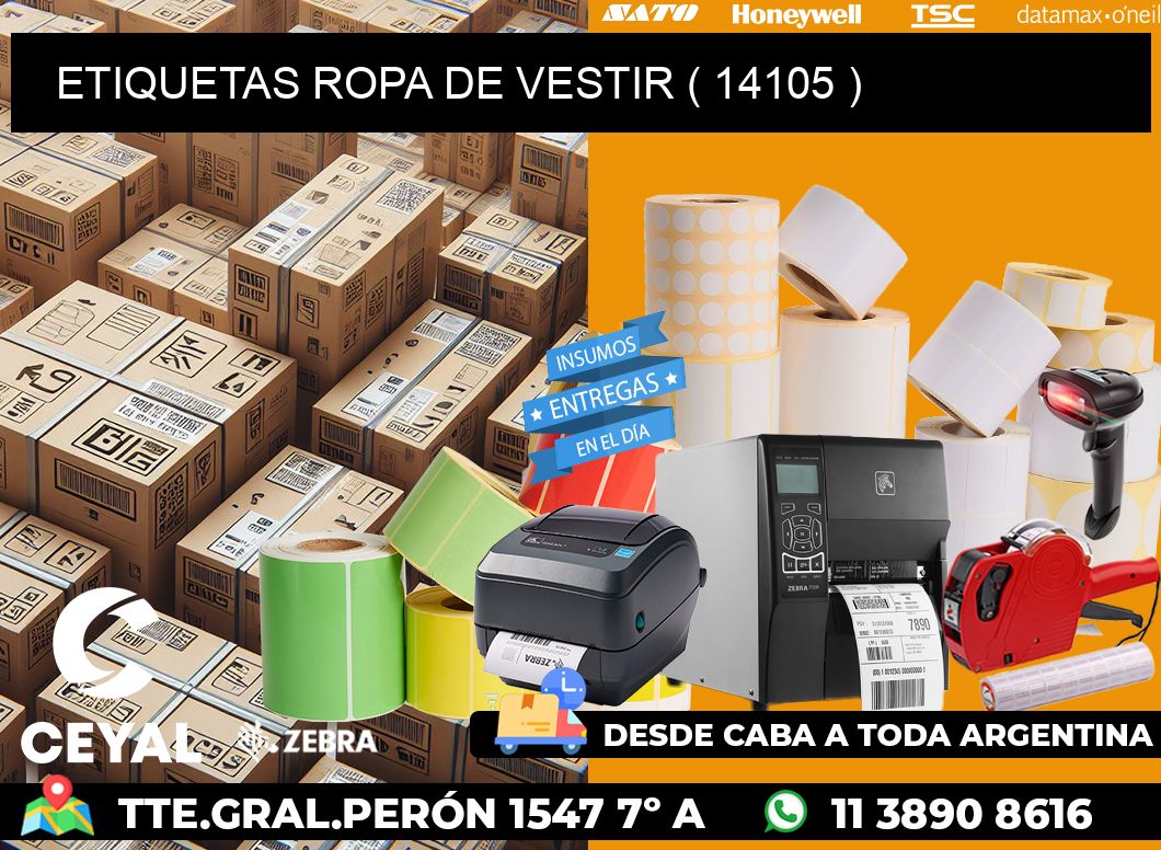 ETIQUETAS ROPA DE VESTIR ( 14105 )