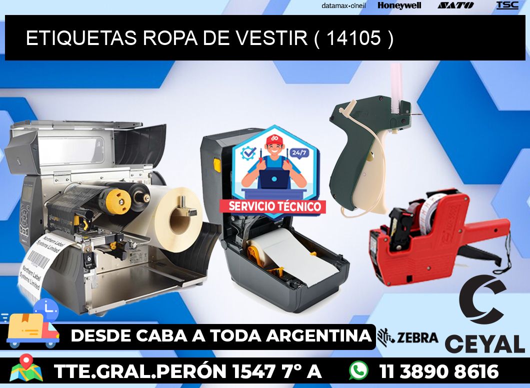 ETIQUETAS ROPA DE VESTIR ( 14105 )