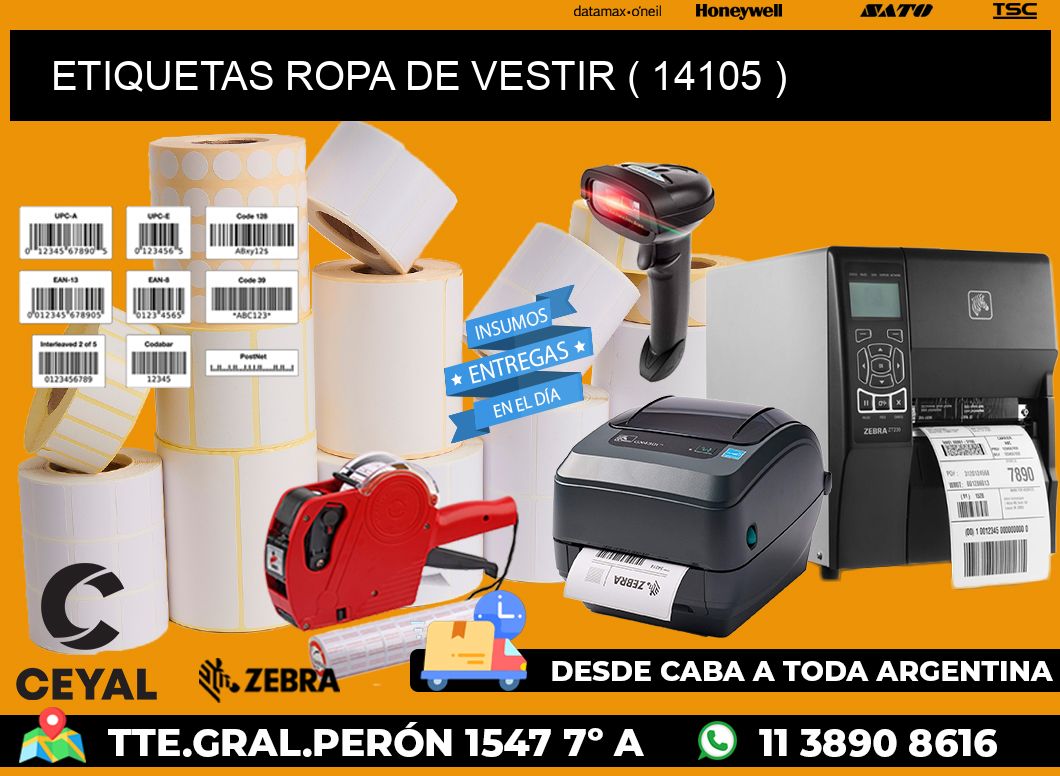 ETIQUETAS ROPA DE VESTIR ( 14105 )