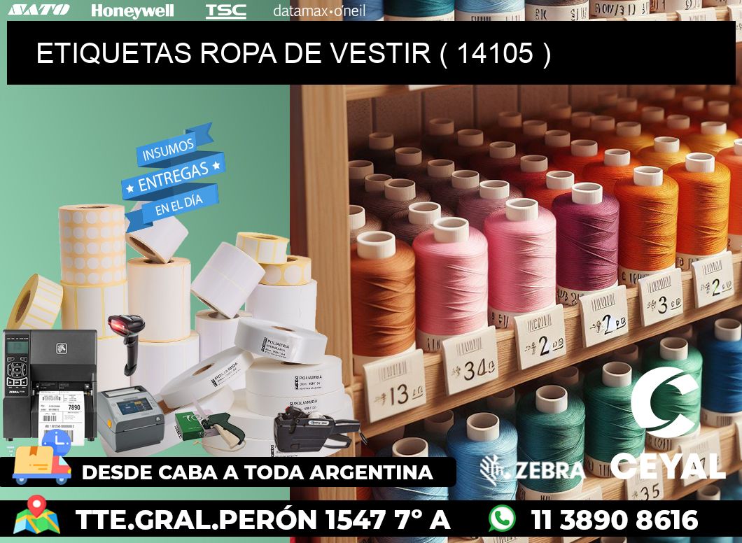 ETIQUETAS ROPA DE VESTIR ( 14105 )