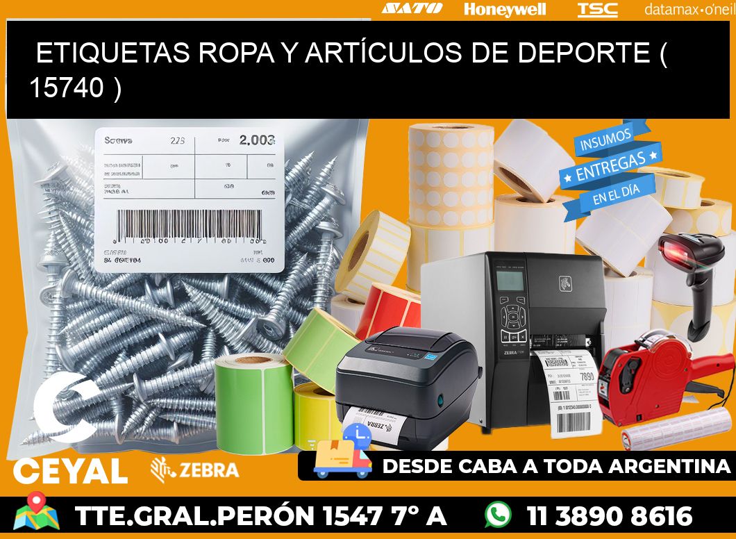 ETIQUETAS ROPA Y ARTÍCULOS DE DEPORTE ( 15740 )