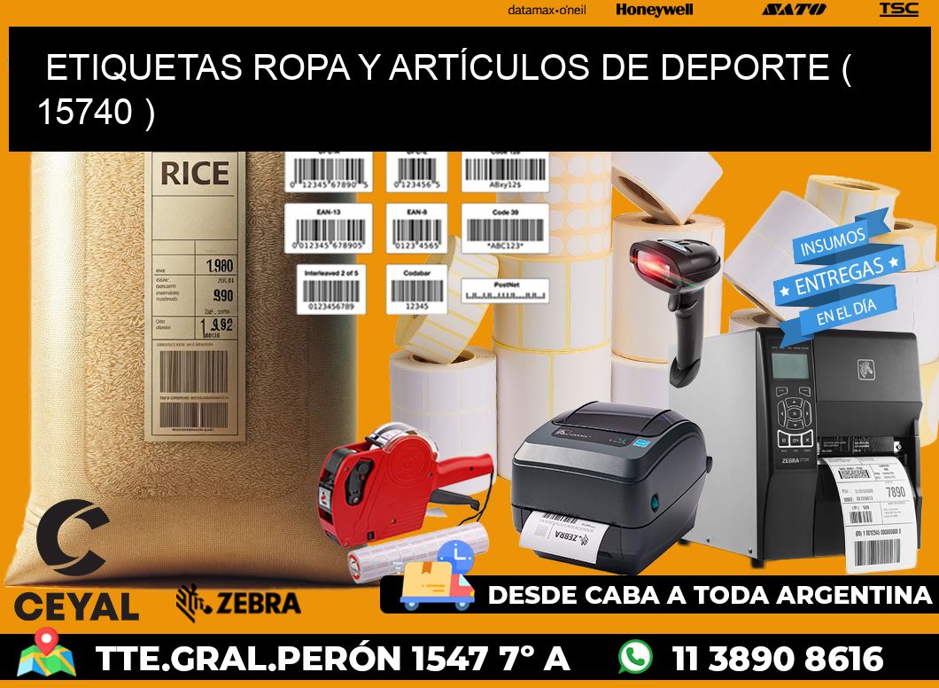 ETIQUETAS ROPA Y ARTÍCULOS DE DEPORTE ( 15740 )