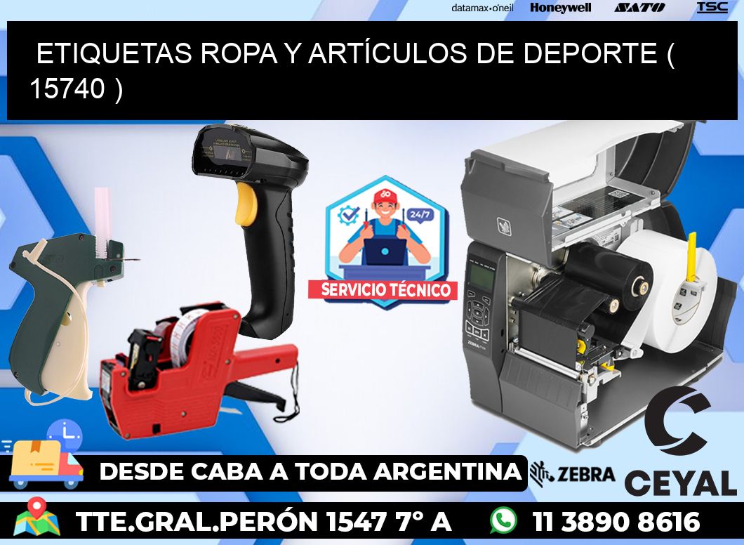ETIQUETAS ROPA Y ARTÍCULOS DE DEPORTE ( 15740 )