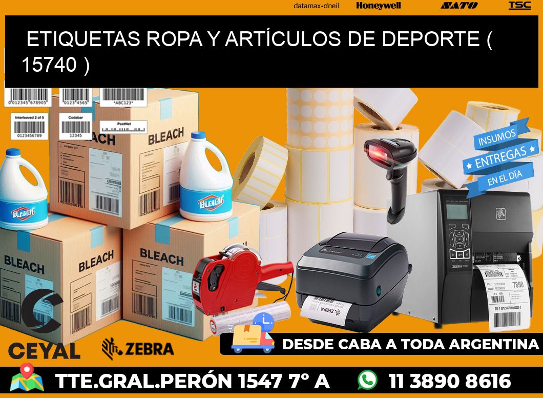 ETIQUETAS ROPA Y ARTÍCULOS DE DEPORTE ( 15740 )