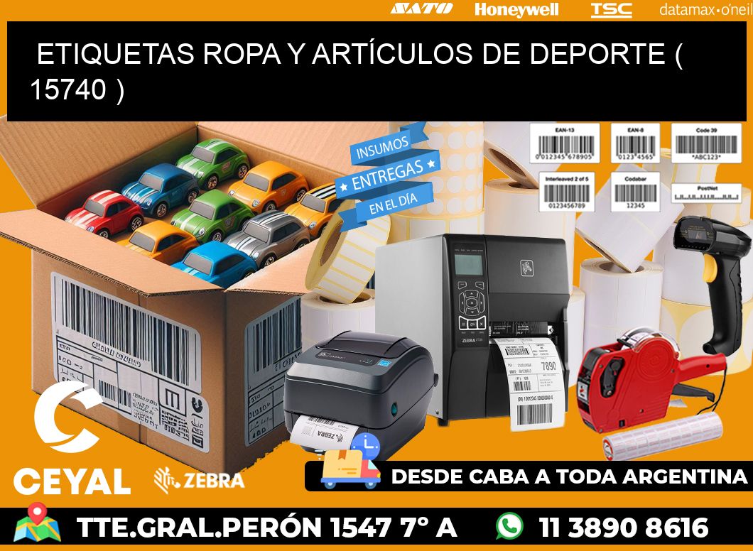 ETIQUETAS ROPA Y ARTÍCULOS DE DEPORTE ( 15740 )