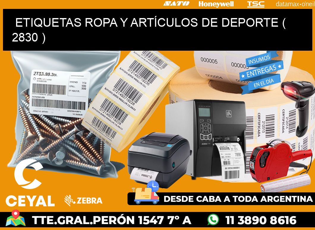 ETIQUETAS ROPA Y ARTÍCULOS DE DEPORTE ( 2830 )