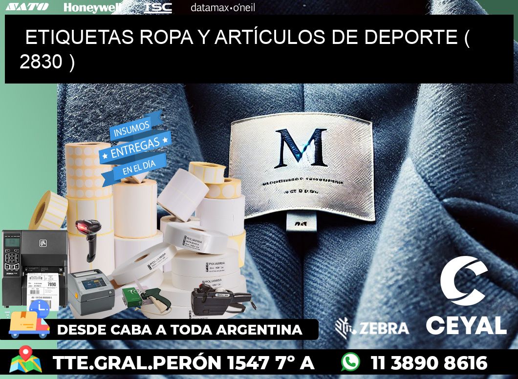 ETIQUETAS ROPA Y ARTÍCULOS DE DEPORTE ( 2830 )