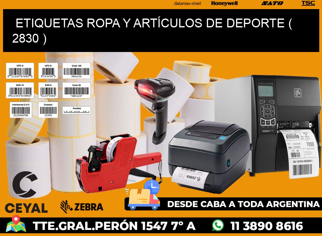 ETIQUETAS ROPA Y ARTÍCULOS DE DEPORTE ( 2830 )