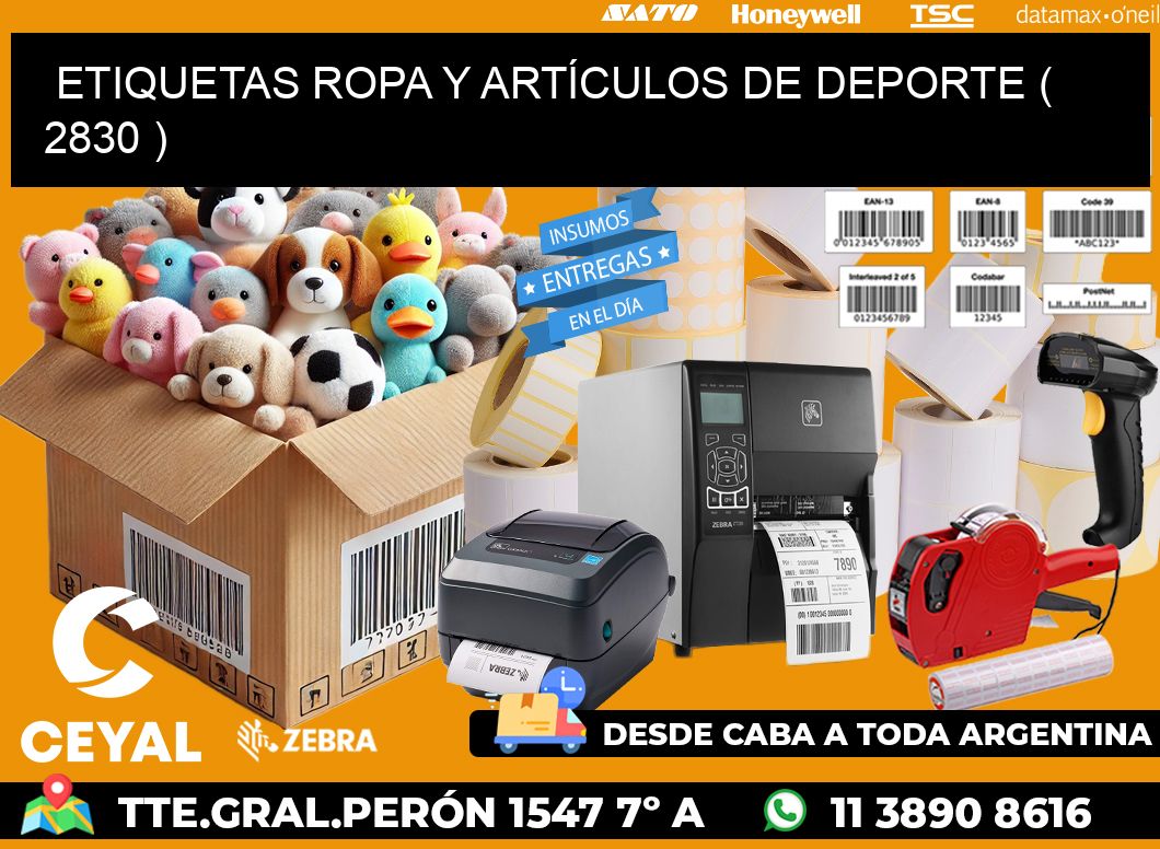 ETIQUETAS ROPA Y ARTÍCULOS DE DEPORTE ( 2830 )