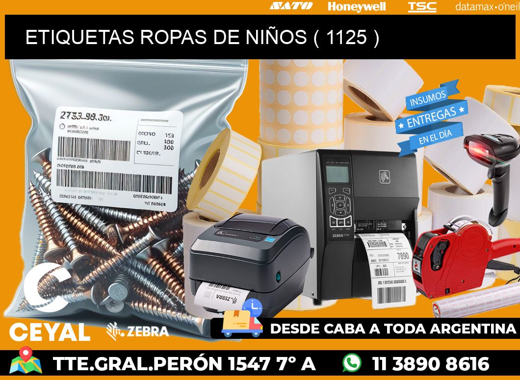 ETIQUETAS ROPAS DE NIÑOS ( 1125 )